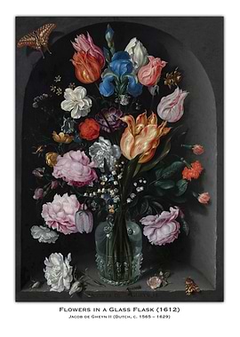 Flowers in Glass Flask