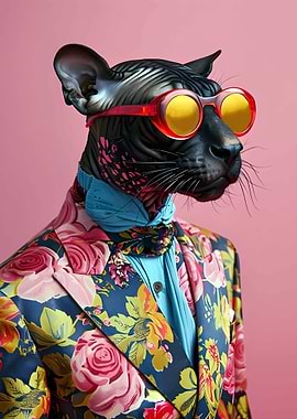 Sphynx Cat in Floral Suit