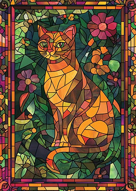 Stained Glass Cat