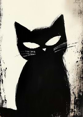 Black Cat Painting