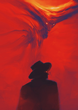 Evil Silhouette in Red