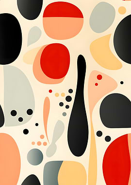 Modern Abstract Art with Organic Shapes in Warm Earthy Tones