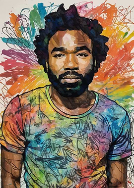 Donald Glover Watercolor Portrait
