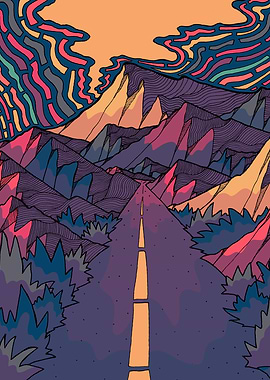 Mountain Road Sunset