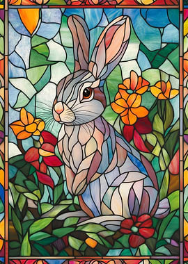 Stained Glass Rabbit