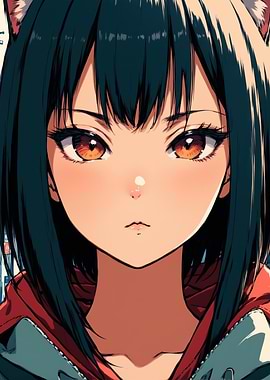 Anime Girl with Cat Ears