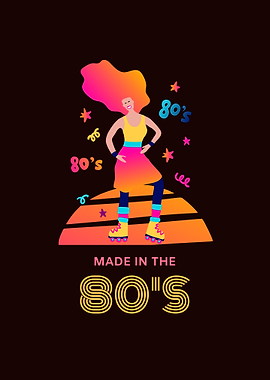 80s Roller Skating Girl