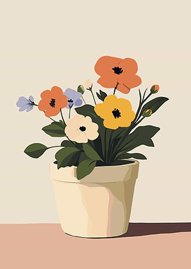 Potted Flower Bouquet Art