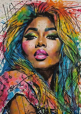 Lil Kim Watercolor Portrait