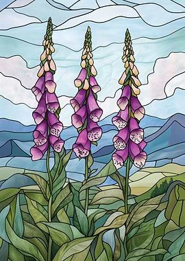 Stained Glass Foxgloves