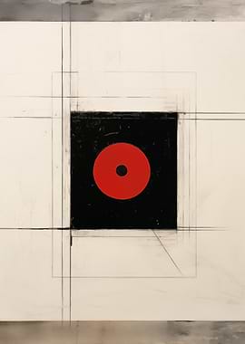 Red Circle Abstract Art