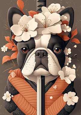 French Bulldog Samurai Animal
