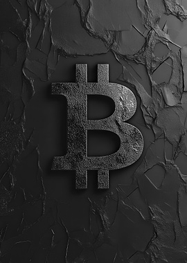 Matte Black Bitcoin Symbol