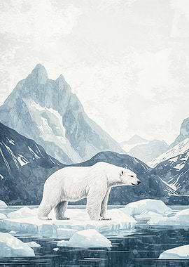 Polar Bear on Ice Floe