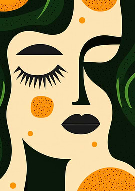 Abstract Woman Face Art