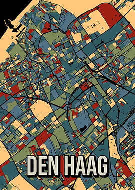 Den Haag Netherlands City Map Art
