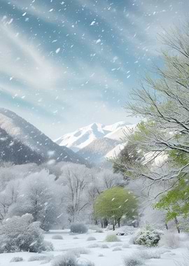 Snowy Mountain Landscape