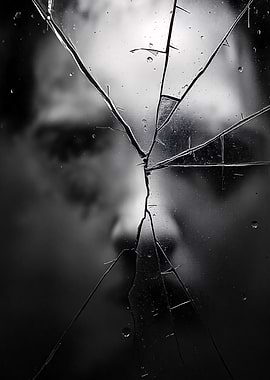 abstract Broken Glass Greyscale