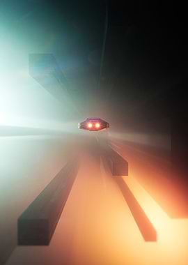 Futuristic Spaceship Flight