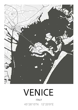Venice Map Print