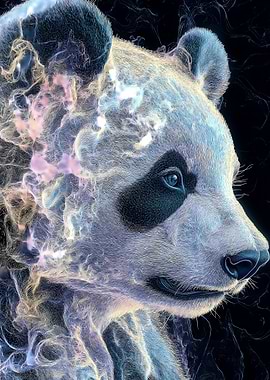 Abstract Panda Portrait Animal