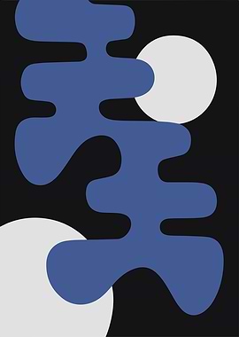 Abstract Geometric Art Modern Minimalist in Blue