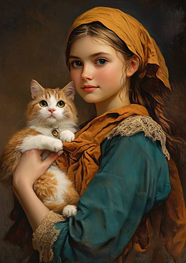 Girl and Cat Portrait