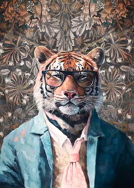 Tiger in Suit and Glasses