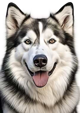 Smiling Alaskan Malamute
