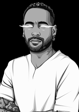 Neymar Jr. Black and White Version