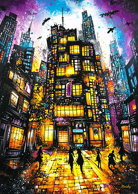 Neon Metropolis – Surreal Urban Nightscape