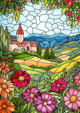 Stained Glass Countryside