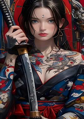 Samurai Katana with Tattoo