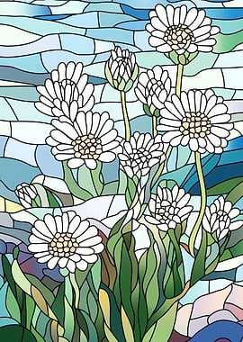 Stained Glass Daisies