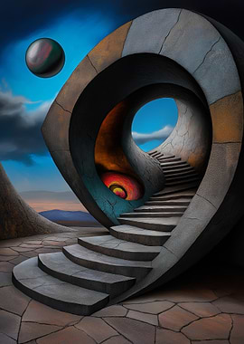 Abstract Stone Stairway