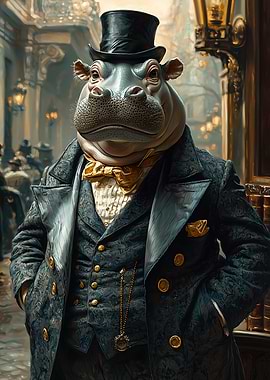 Hipster Hippo, Elegance Meets Power