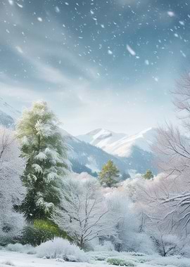 Snowy Mountain Landscape