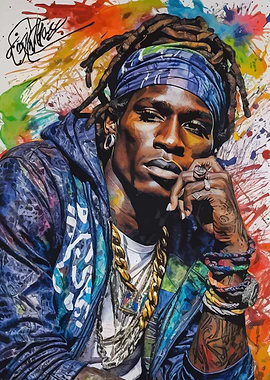 Young Thug Watercolor Portrait