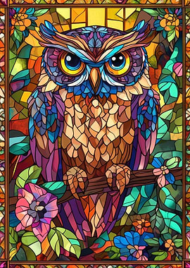 Stained Glass Owl