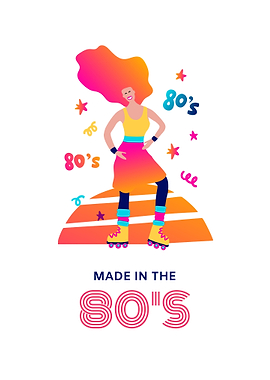80s Roller Skating Girl