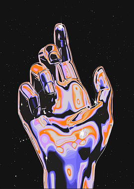 Metallic Hand Reaching