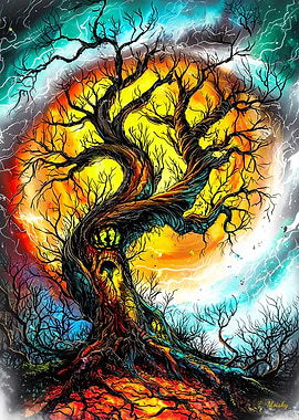 Twisted Enchanted Tree Gothic Fantasy Art