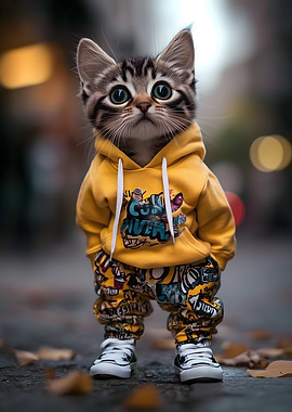 Cute Cat in Hoodie