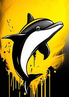 Yellow Dolphin Art