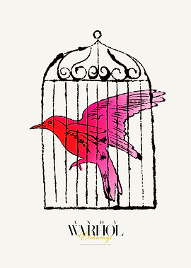 Warhol Drawings Poster | Red Bird