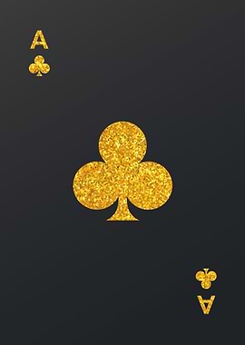 Ace of Clubs Glitter Card