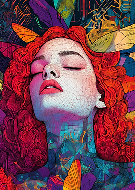 Woman with Butterflies