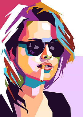 Pop Art of Kristen Stewart with Cigarette