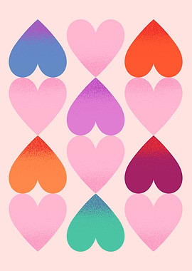 Colorful Heart art Print