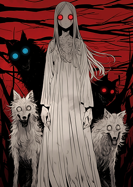 Girl and Wolves